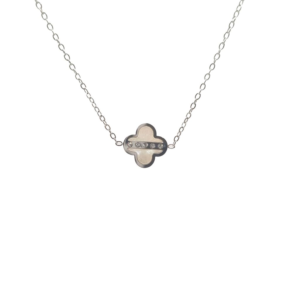 Collier en Acier Inoxydable Argenté avec Solitaire en Zircon – Éclat Élégant et Intemporel