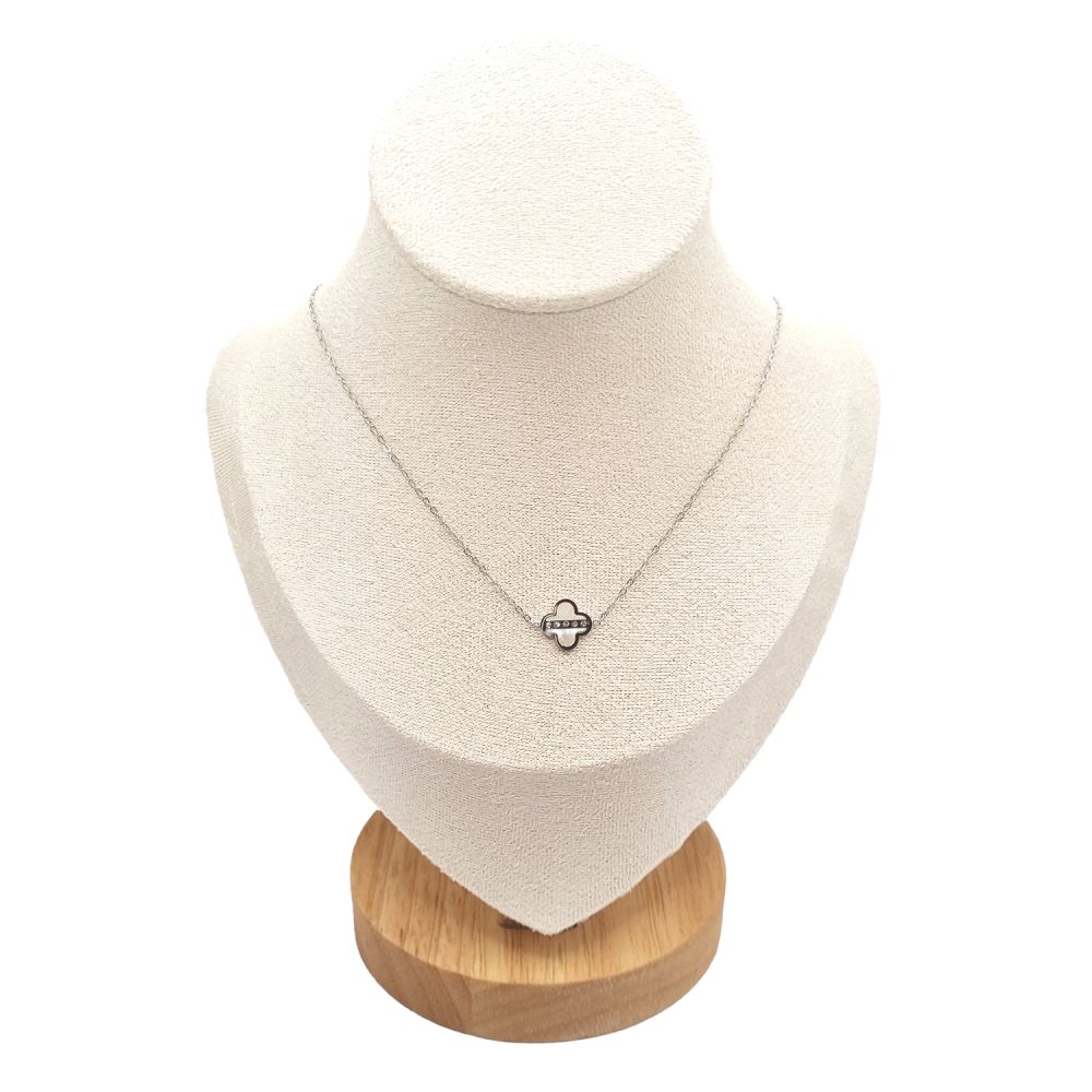 Collier en Acier Inoxydable Argenté avec Solitaire en Zircon – Éclat Élégant et Intemporel