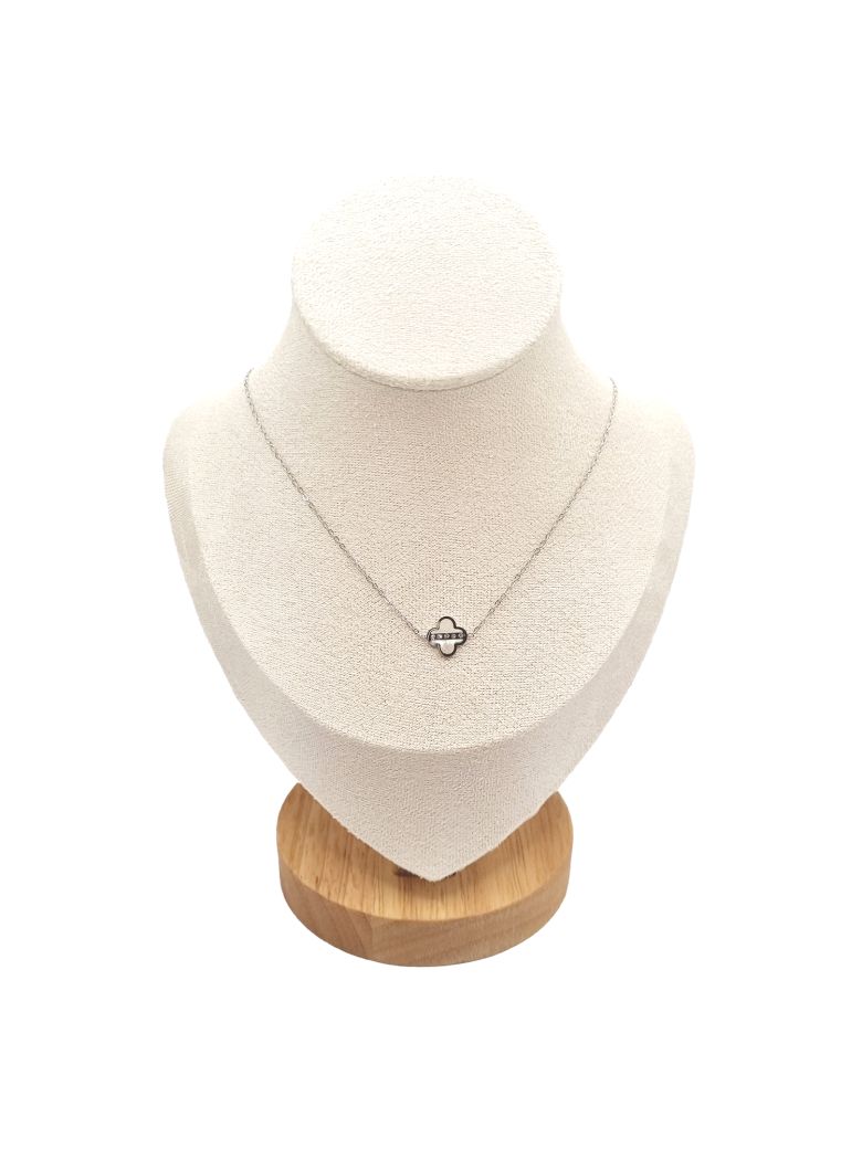 Collier en Acier Inoxydable Argenté avec Solitaire en Zircon – Éclat Élégant et Intemporel