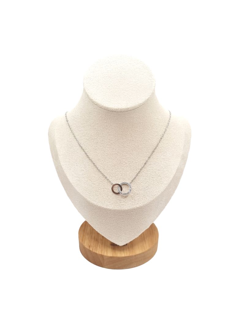 Collier en Acier Inoxydable Argenté avec Solitaire en Zircon – Éclat Élégant et Intemporel