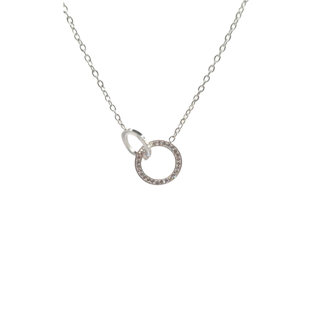 Collier en Acier Inoxydable Argenté avec Solitaire en Zircon – Éclat Élégant et Intemporel