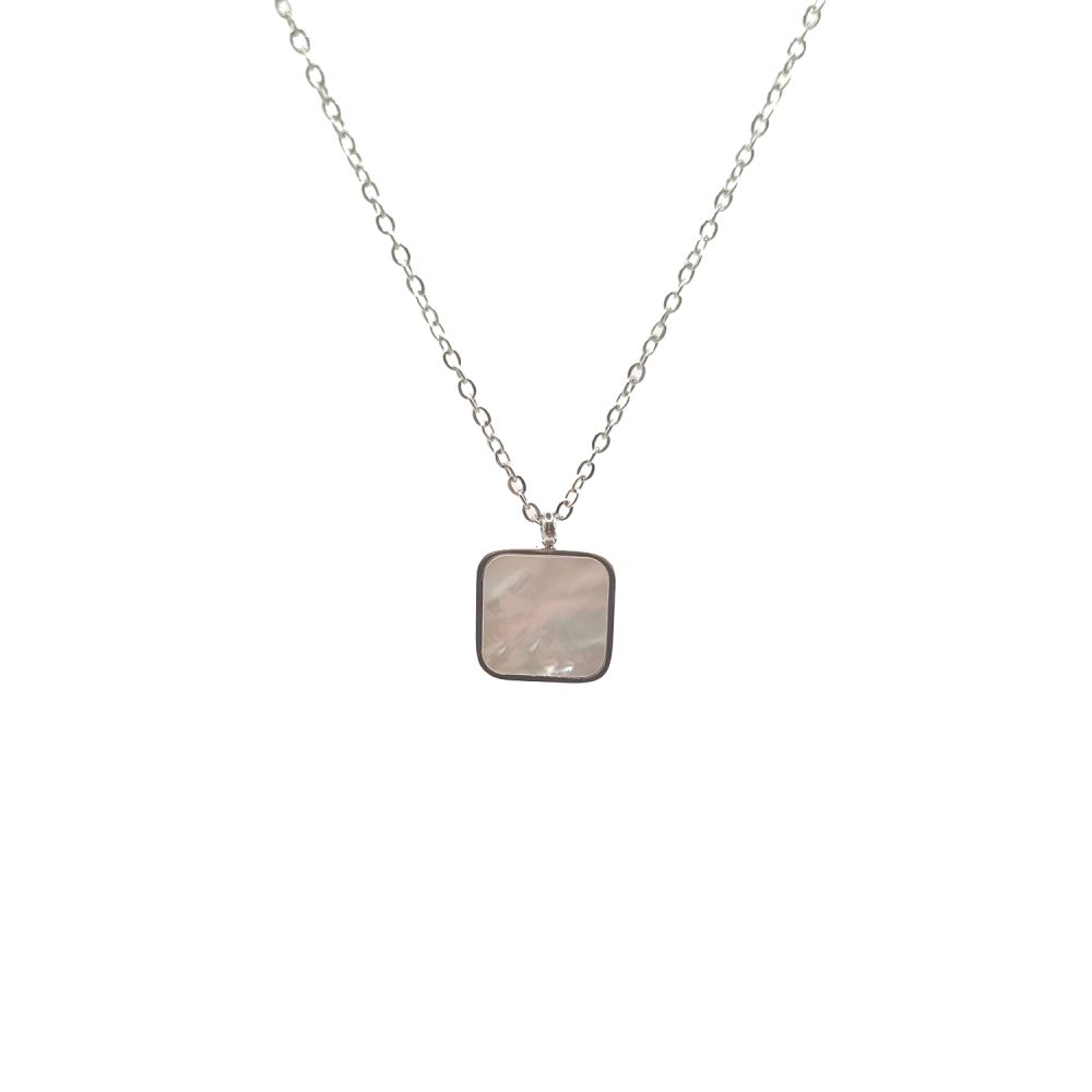 Collier en Acier Inoxydable Argenté avec Solitaire en Zircon – Éclat Élégant et Intemporel