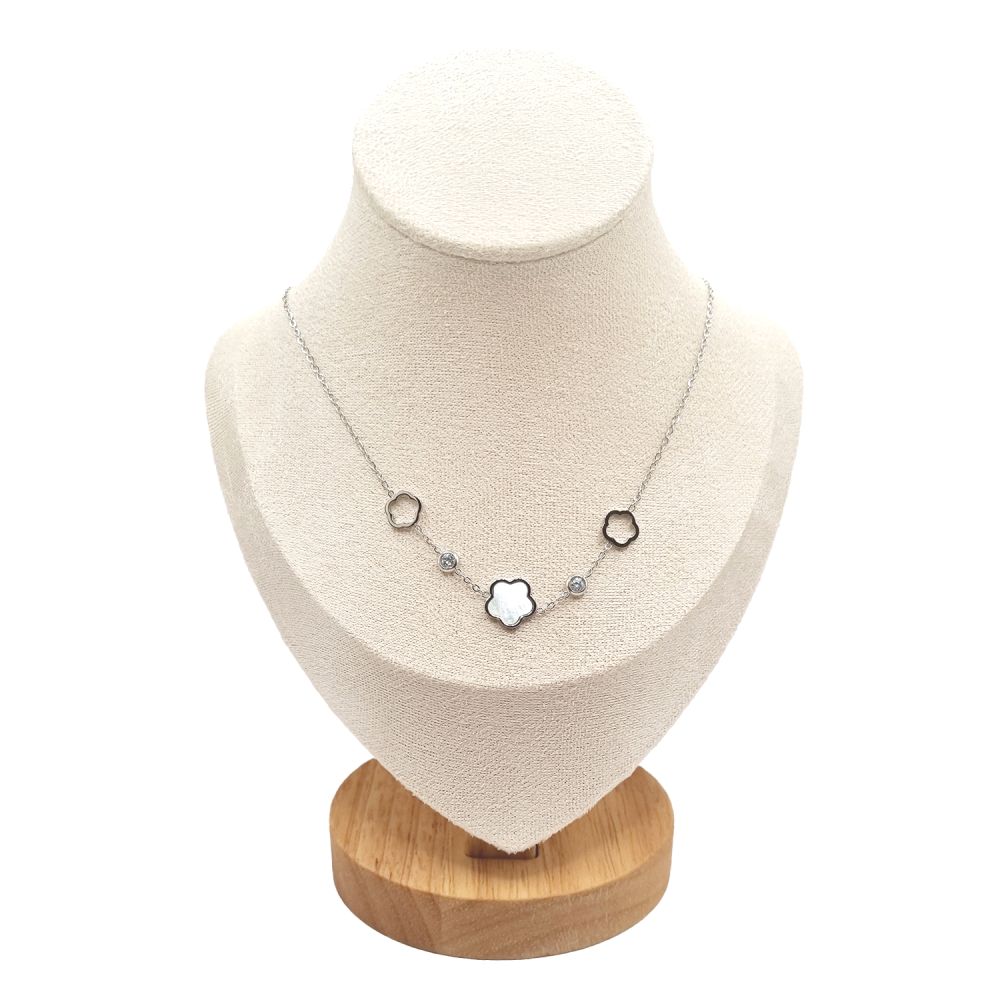 Collier en Acier Inoxydable Argenté avec Solitaire en Zircon – Éclat Élégant et Intemporel