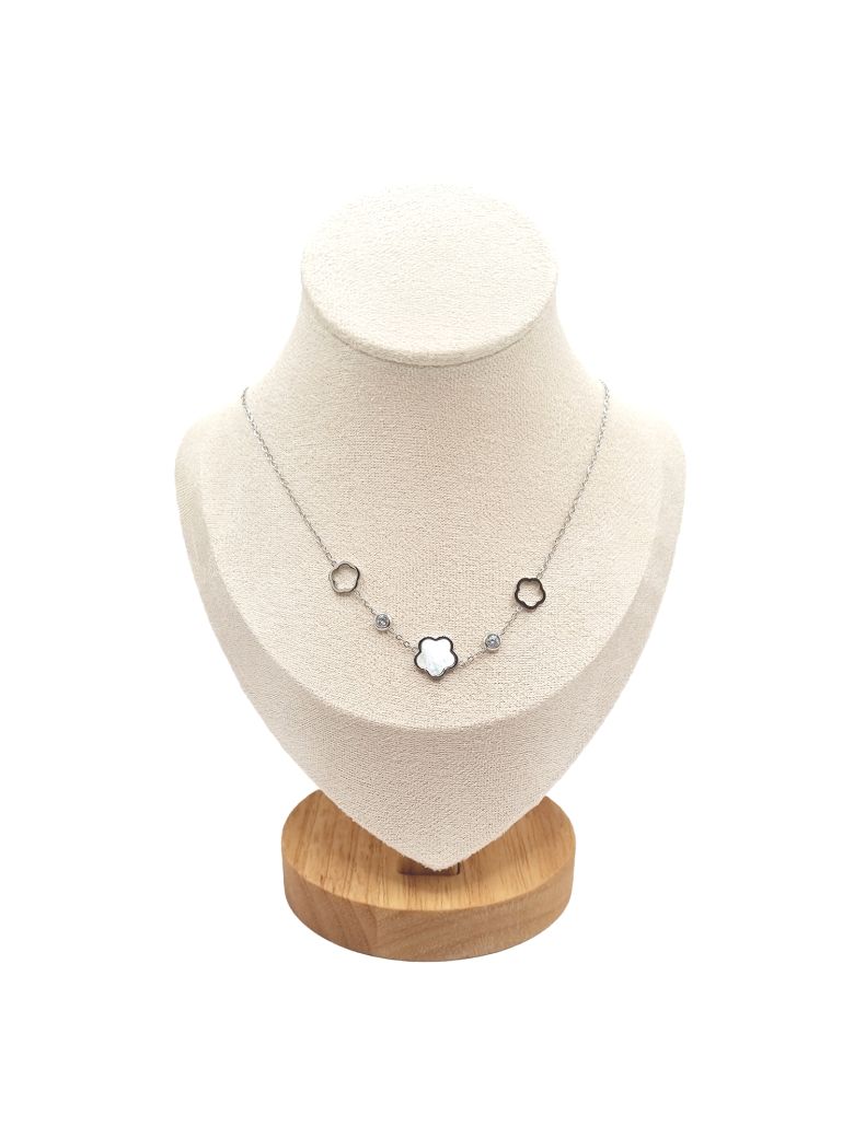 Collier en Acier Inoxydable Argenté avec Solitaire en Zircon – Éclat Élégant et Intemporel