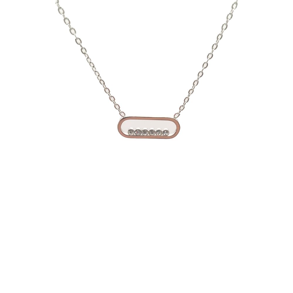 Collier en Acier Inoxydable Argenté avec Solitaire en Zircon – Éclat Élégant et Intemporel