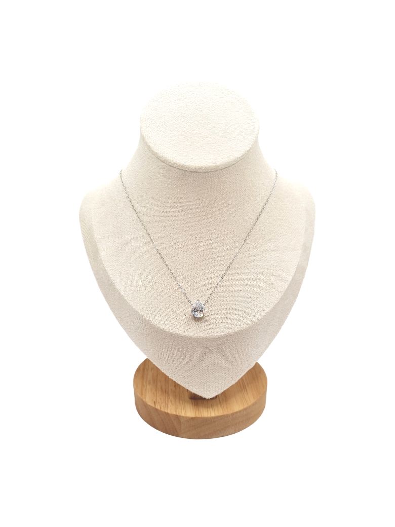 Collier en Acier Inoxydable Argenté avec Solitaire en Zircon – Éclat Élégant et Intemporel