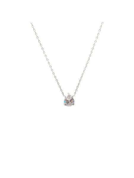 Collier en Acier Inoxydable Argenté avec Solitaire en Zircon – Éclat Élégant et Intemporel