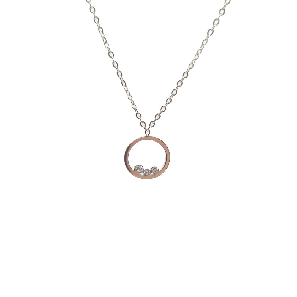 Collier en Acier Inoxydable Argenté avec Solitaire en Zircon – Éclat Élégant et Intemporel