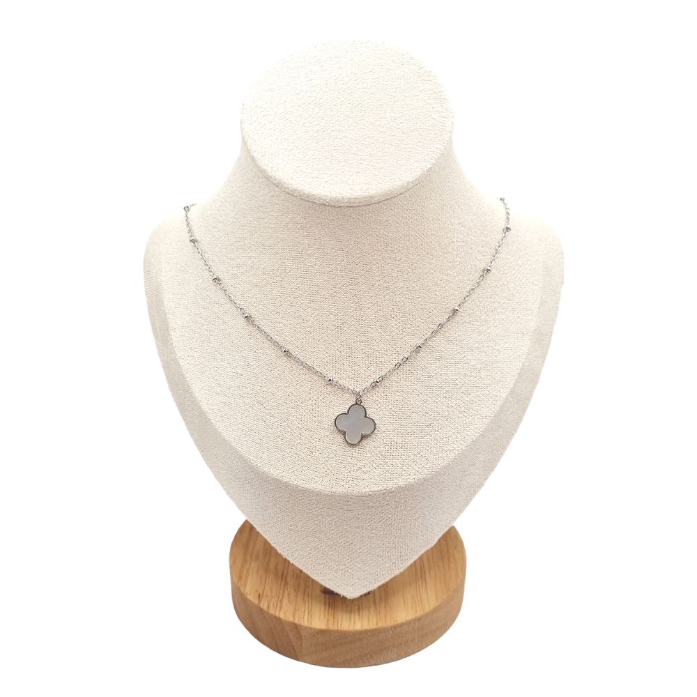 Collier en Acier Inoxydable Argenté avec Solitaire en Zircon – Éclat Élégant et Intemporel