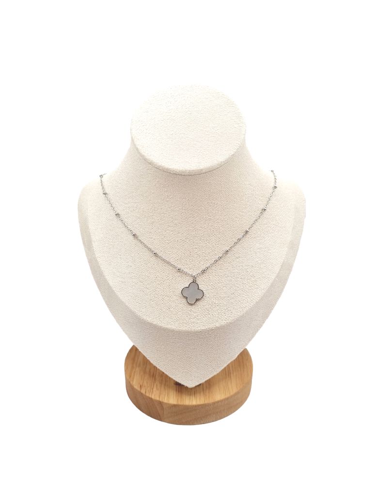 Collier en Acier Inoxydable Argenté avec Solitaire en Zircon – Éclat Élégant et Intemporel