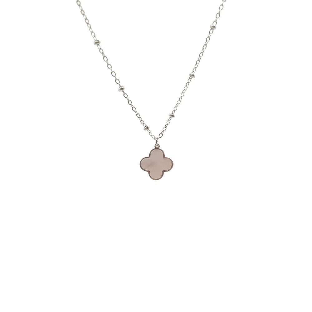 Collier en Acier Inoxydable Argenté avec Solitaire en Zircon – Éclat Élégant et Intemporel