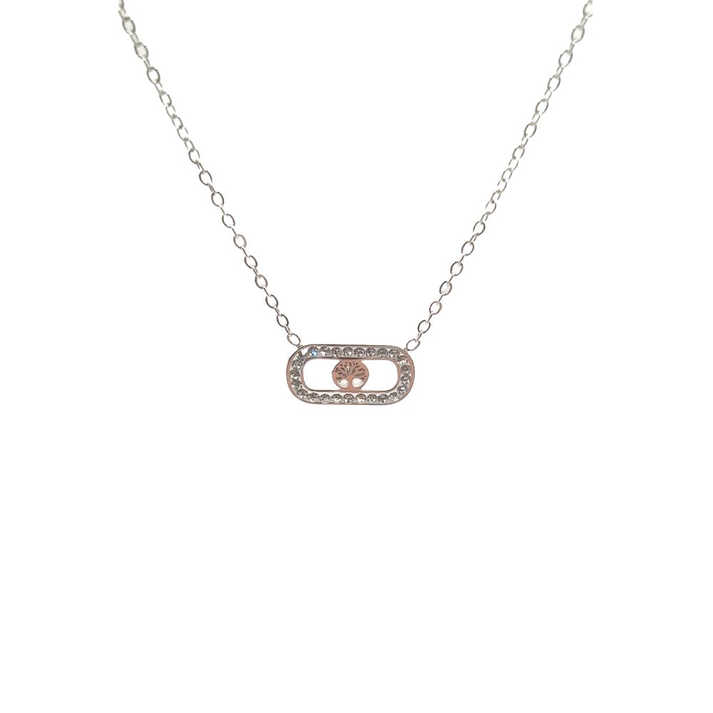 Collier en Acier Inoxydable Argenté avec Solitaire en Zircon – Éclat Élégant et Intemporel