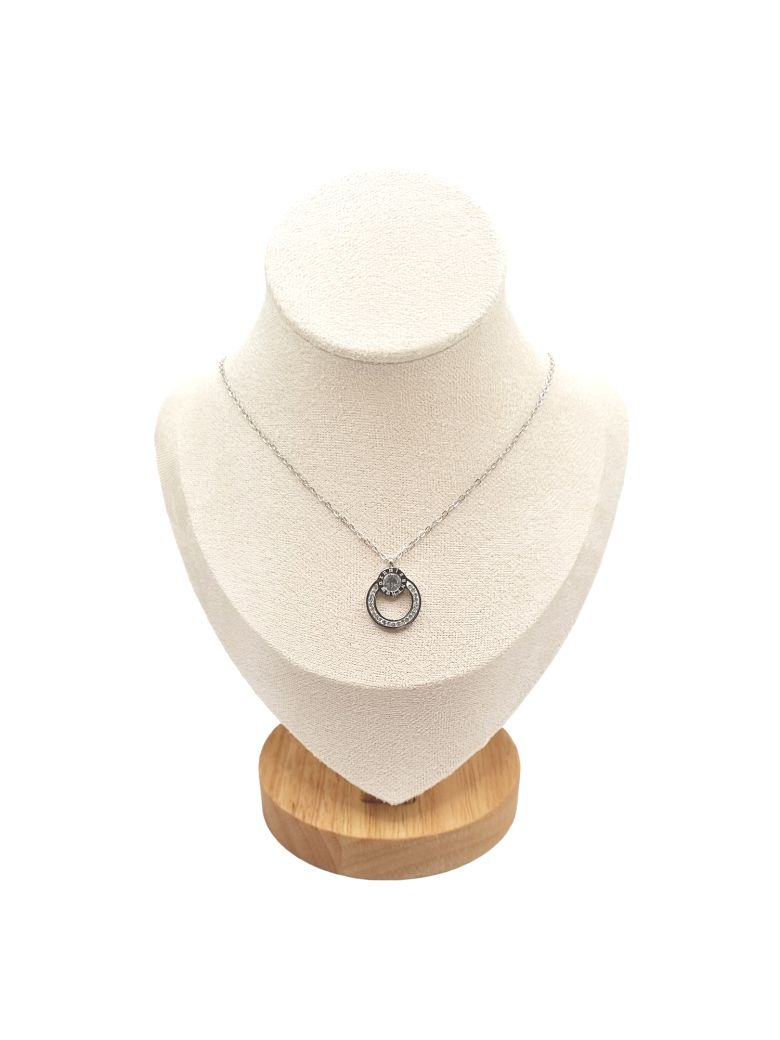 Collier en Acier Inoxydable Argenté avec Solitaire en Zircon – Éclat Élégant et Intemporel