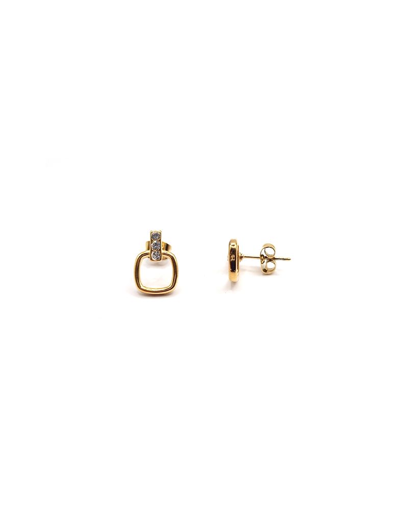 Boucles d'Oreilles en Acier Inoxydable Doré Forme Géométrique – Style Minimaliste et Moderne