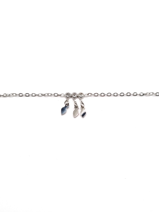 copy ofcopy ofBracelet Chaîne en Acier Inoxydable Argenté avec Oval Zircon – Élégance Subtile