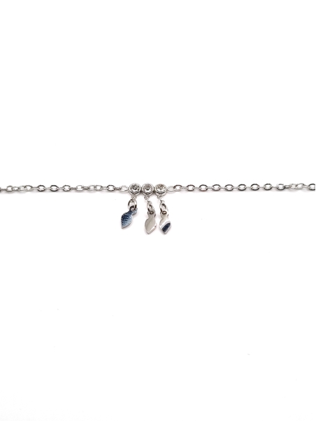 copy ofcopy ofBracelet Chaîne en Acier Inoxydable Argenté avec Oval Zircon – Élégance Subtile